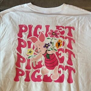 Piglet with flowers White and Pink 2XL T-Shirt